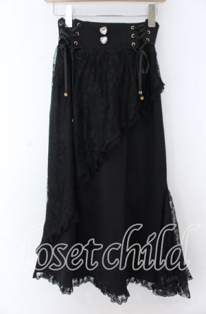 画像: 河与  / ブラックレースフィッシュテールスカート M クロ O-25-11-07-012-LO-SK-IG-OS