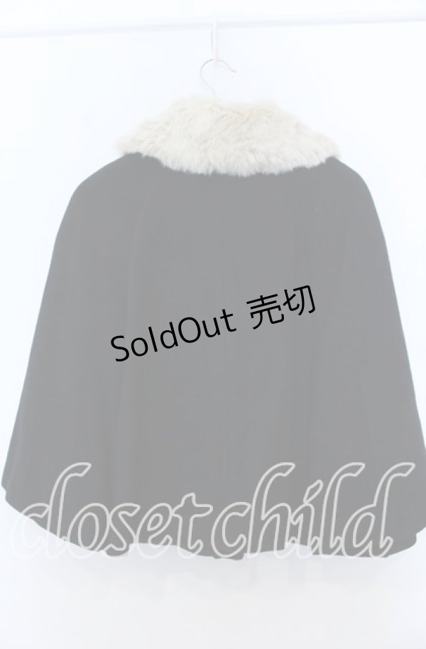 画像2: Jane Marple / Lamb melton fur collar cape coat　コート M クロ O-25-11-07-137-JM-CO-OW-OS (2)