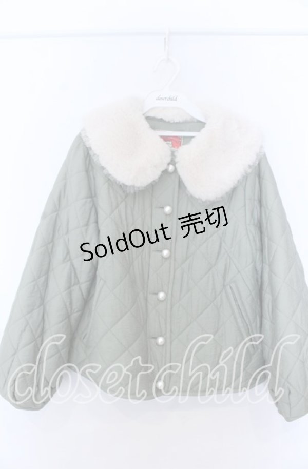 画像1: yukiemon / おばあちゃまキルトブルゾン M グリーン O-25-11-07-138-LO-CO-OW-ZT1110L (1)