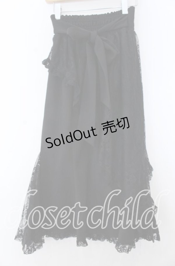 画像2: 河与  / ブラックレースフィッシュテールスカート M クロ O-25-11-07-012-LO-SK-IG-OS (2)