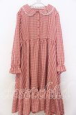 画像1: FLC / 星名桜子/ギンガムチェックワンピース 4L アカ O-25-11-07-158-LO-OP-OW-OS (1)