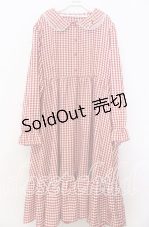 画像: FLC / 星名桜子/ギンガムチェックワンピース 4L アカ O-25-11-07-158-LO-OP-OW-OS