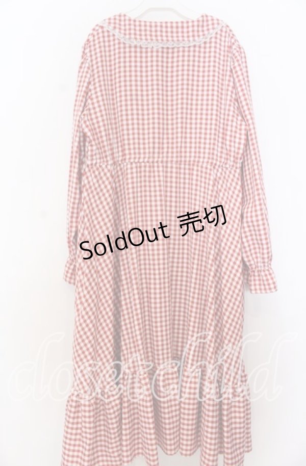 画像2: FLC / 星名桜子/ギンガムチェックワンピース 4L アカ O-25-11-07-158-LO-OP-OW-OS (2)