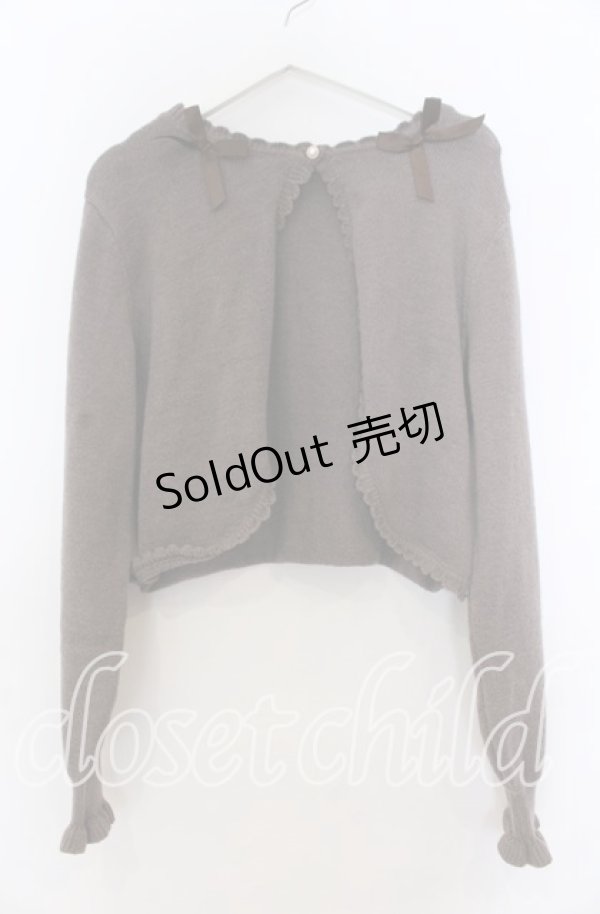 画像1: m petit by misako / リボンニットボレロ LL ブラウン O-25-11-07-160-LO-TO-OW-OS (1)