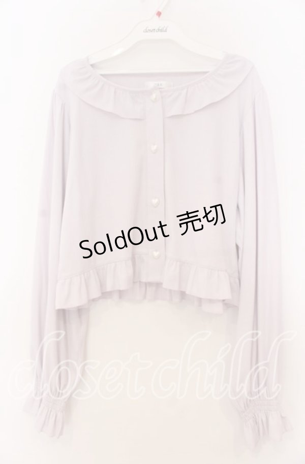 画像1: FCL / 星名桜子/フリルテレコカーディガン LL ラベンダー O-25-11-07-161-LO-TO-OW-OS (1)