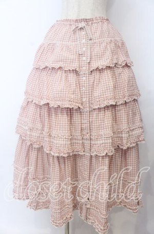 画像: PINK HOUSE / ピコフリルリボンティアードスカート  ピンク O-25-11-07-163-LO-SK-OW-OS