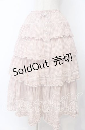 画像: PINK HOUSE / ピコフリルリボンティアードスカート  ピンク O-25-11-07-163-LO-SK-OW-OS