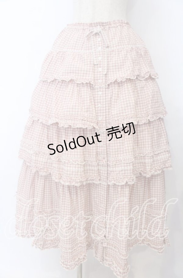 画像1: PINK HOUSE / ピコフリルリボンティアードスカート  ピンク O-25-11-07-163-LO-SK-OW-OS (1)