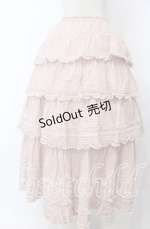 画像2: PINK HOUSE / ピコフリルリボンティアードスカート  ピンク O-25-11-07-163-LO-SK-OW-OS (2)