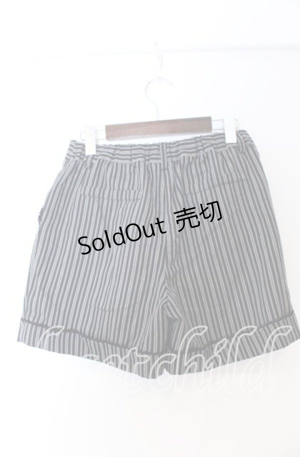 画像2: axes femme / レジメンタルショートパンツ  ネイビー O-25-11-07-018-AX-PA-IG-OS (2)