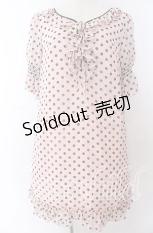 画像: 【SALE】MILK / シャーリングドットdress  ピンク O-25-11-07-022-ML-OP-IG-ZT332