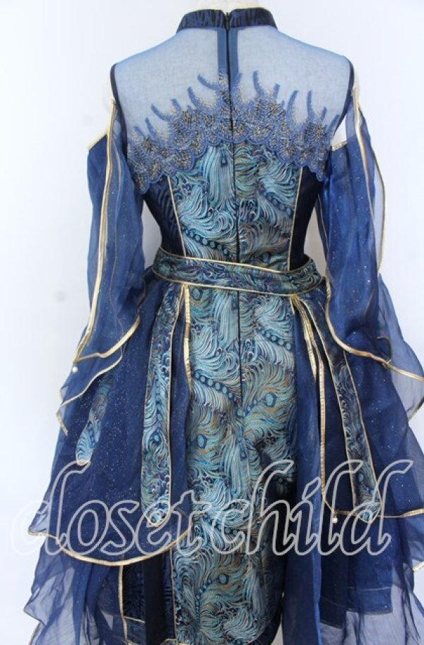 画像3: Epetice / Doirs Night 孔雀鱗ドレス M ブルー O-25-11-07-003-LO-OP-YM-OS (3)