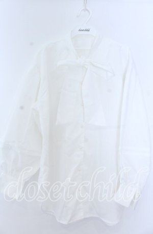 画像: axes femme / ボリューム袖ボウタイブラウス  シロ O-25-11-07-039-AX-BL-IG-OS