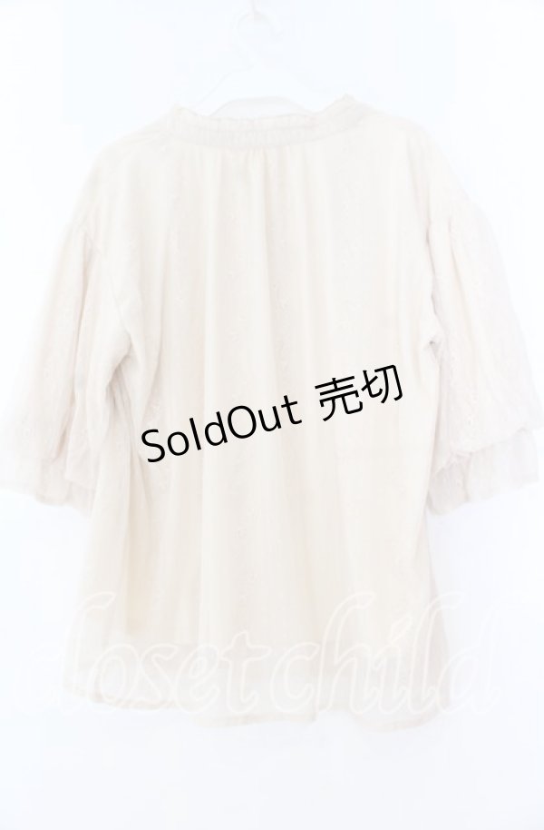 画像2: axes femme / スキッパーレースプルオーバー  アイボリー O-25-11-07-044-AX-TO-IG-OS (2)