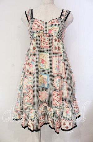 画像: Emily Temple cute / ギンガムハンカチノースリーブワンピース  クロ系 O-25-11-08-024-ET-OP-IG-OS