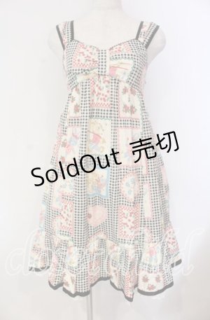 画像: Emily Temple cute / ギンガムハンカチノースリーブワンピース  クロ系 O-25-11-08-024-ET-OP-IG-OS