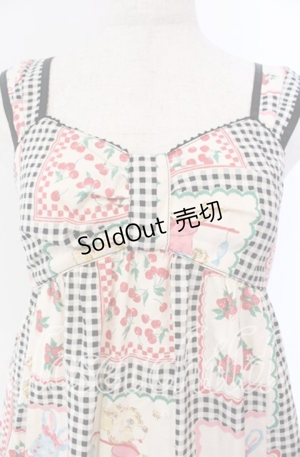 画像2: Emily Temple cute / ギンガムハンカチノースリーブワンピース  クロ系 O-25-11-08-024-ET-OP-IG-OS (2)