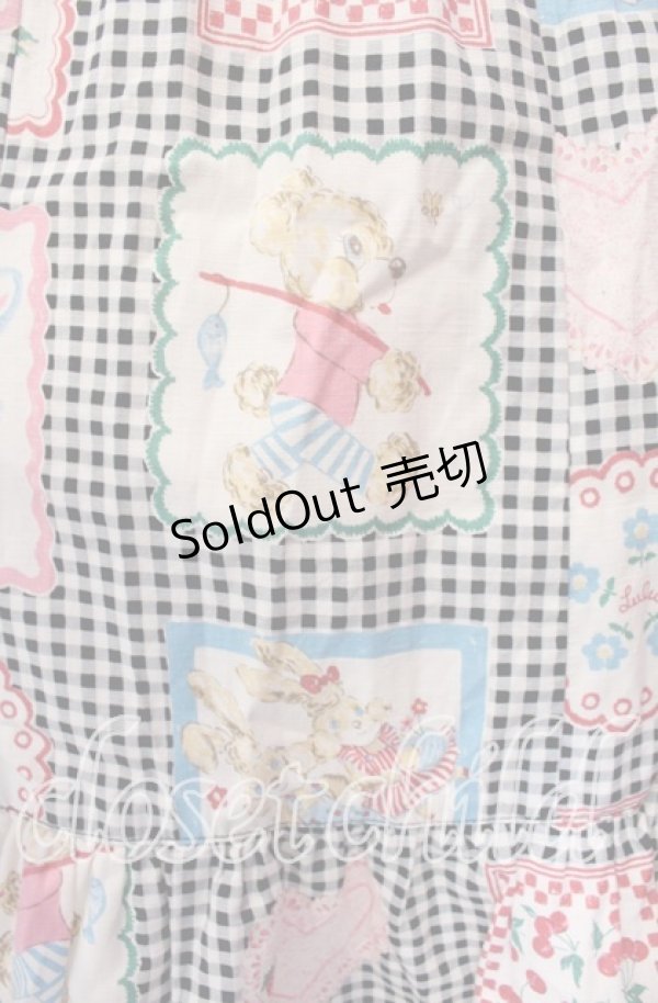 画像3: Emily Temple cute / ギンガムハンカチノースリーブワンピース  クロ系 O-25-11-08-024-ET-OP-IG-OS (3)