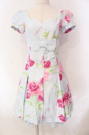 画像: JESUS DIAMANTE / 小悪魔ワンピース 38 プリンセスJAPONローズ柄 サックス O-25-11-08-026-JE-OP-IG-OS