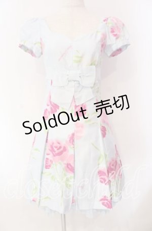 画像: JESUS DIAMANTE / 小悪魔ワンピース 38 プリンセスJAPONローズ柄 サックス O-25-11-08-026-JE-OP-IG-OS