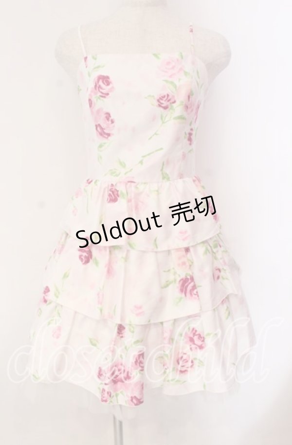 画像1: JESUS DIAMANTE / バックリボンミニーワンピ 38 ぼかし薔薇 ピンク O-25-11-08-028-JE-OP-IG-OS (1)