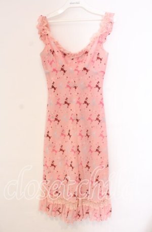 画像: JESUS DIAMANTE / ジュリエットワンピース 38 プードル柄 ピンク O-25-11-08-032-JE-OP-IG-OS