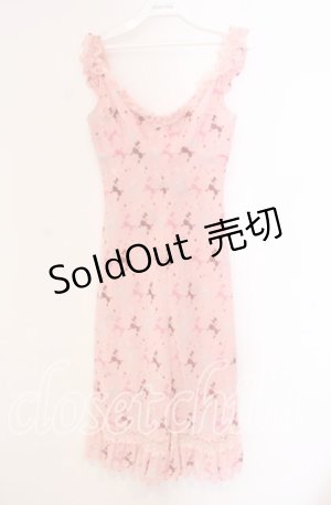 画像: JESUS DIAMANTE / ジュリエットワンピース 38 プードル柄 ピンク O-25-11-08-032-JE-OP-IG-OS