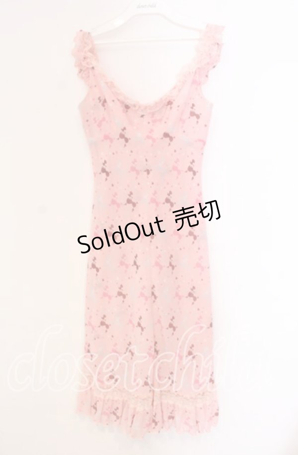 画像1: JESUS DIAMANTE / ジュリエットワンピース 38 プードル柄 ピンク O-25-11-08-032-JE-OP-IG-OS (1)