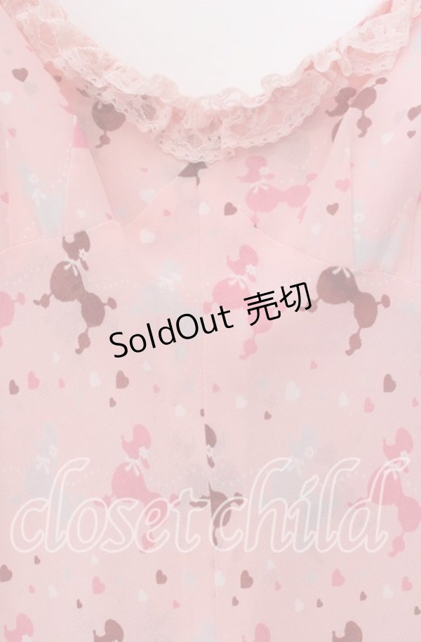 画像2: JESUS DIAMANTE / ジュリエットワンピース 38 プードル柄 ピンク O-25-11-08-032-JE-OP-IG-OS (2)