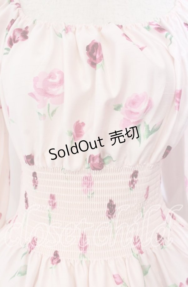 画像2: JESUS DIAMANTE / スペシャルバルーンスリーブワンピ 40 オーナメントリボン柄 ピンク O-25-11-08-004-JE-OP-IG-OS (2)