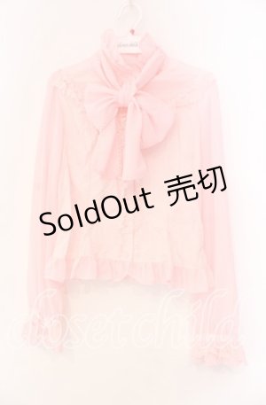 画像: Angelic Pretty / ジョーゼット切替クラシカル立ち襟ブラウス  ピンク O-25-11-08-036-AP-BL-IG-OS