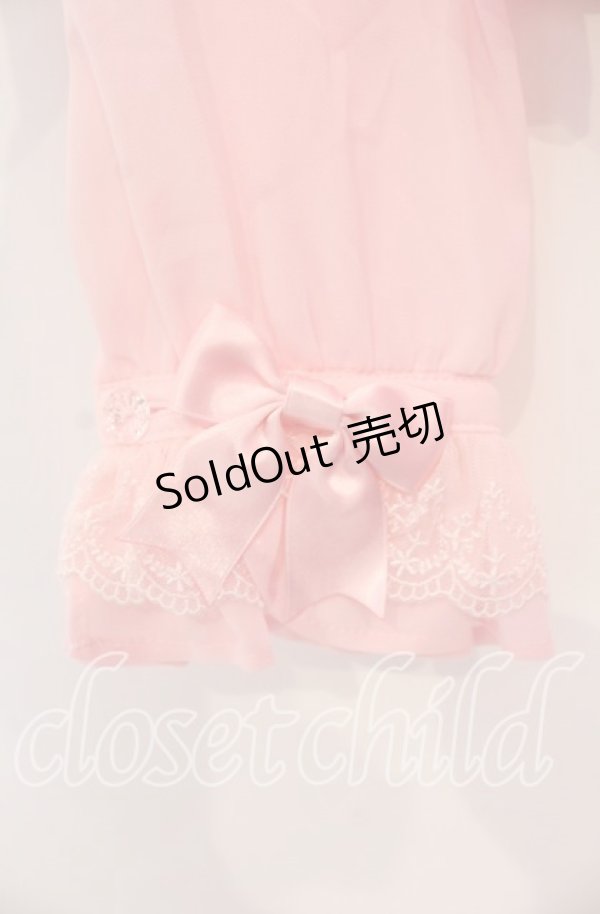 画像3: Angelic Pretty / ジョーゼット切替クラシカル立ち襟ブラウス  ピンク O-25-11-08-036-AP-BL-IG-OS (3)