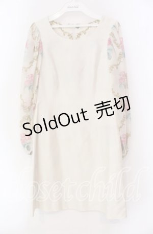 画像: JESUS DIAMANTE / バロックレディワンピ 38 オフシャンタン×ベルサイユローズ柄 O-25-11-08-043-JE-OP-IG-OS