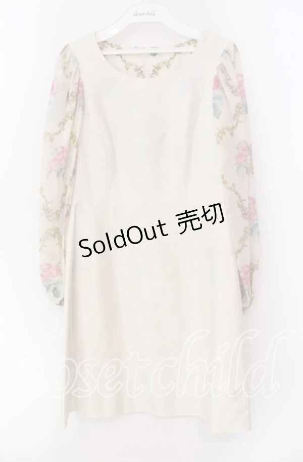 画像1: JESUS DIAMANTE / バロックレディワンピ 38 オフシャンタン×ベルサイユローズ柄 O-25-11-08-043-JE-OP-IG-OS (1)