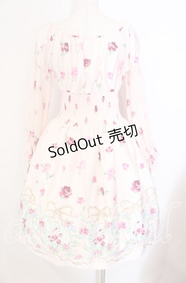 画像5: JESUS DIAMANTE / スペシャルバルーンスリーブワンピ 40 オーナメントリボン柄 ピンク O-25-11-08-004-JE-OP-IG-OS (5)