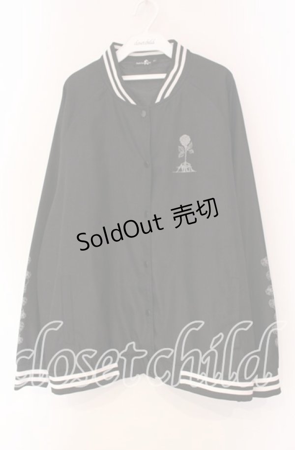 画像1: NieR Clothing / NieR ROSE BLOUSON JACKET ジャケット  ブラック O-25-11-08-046-PU-JA-IG-ZT-C022 (1)