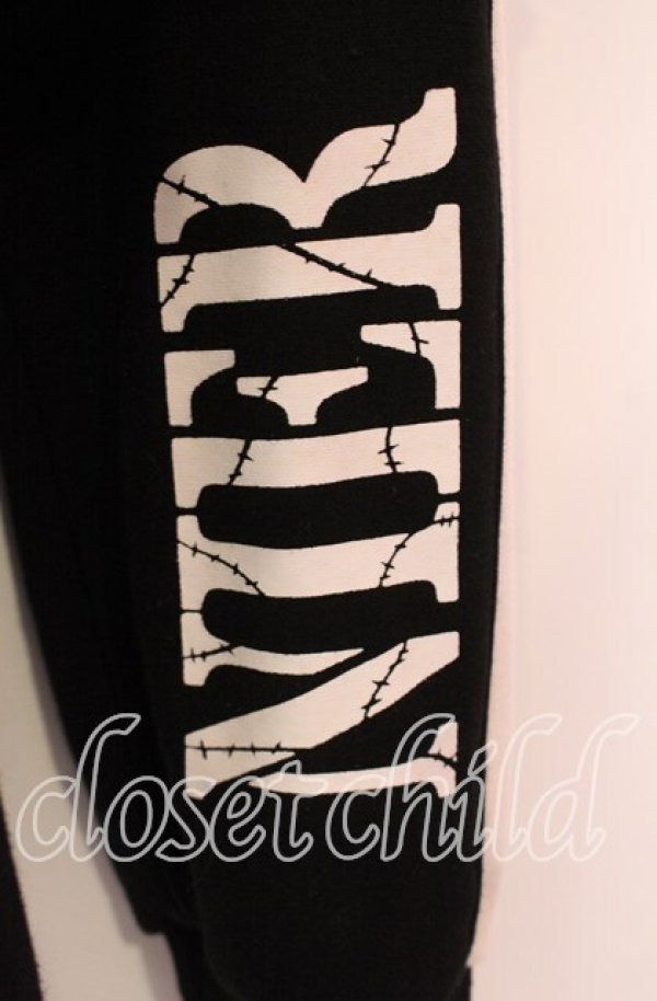 画像2: NieR Clothing / レイヤードフードパーカー  ブラック×ホワイト O-25-11-08-050-PU-TO-IG-OS (2)