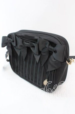 画像: Maison de FLEUR / リボンプリーツショルダーバッグ  クロ O-25-11-08-1014-LO-BG-IG-OS