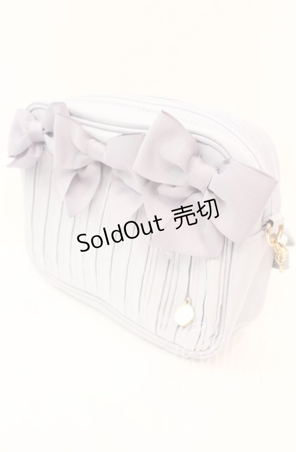画像1: Maison de FLEUR / リボンプリーツショルダーバッグ  サックス O-25-11-08-1015-LO-BG-IG-OS (1)