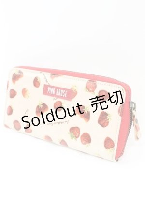 画像: 【SALE】PINK HOUSE / ストロベリー柄長財布BOOK 財布単品  ピンク O-25-11-08-1016-LO-ZA-IG-ZT422