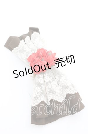 画像: 【SALE】Amavel / 花付リボンバレッタ  ブラウン O-25-11-08-1020-CA-AC-IG-ZT168-F001