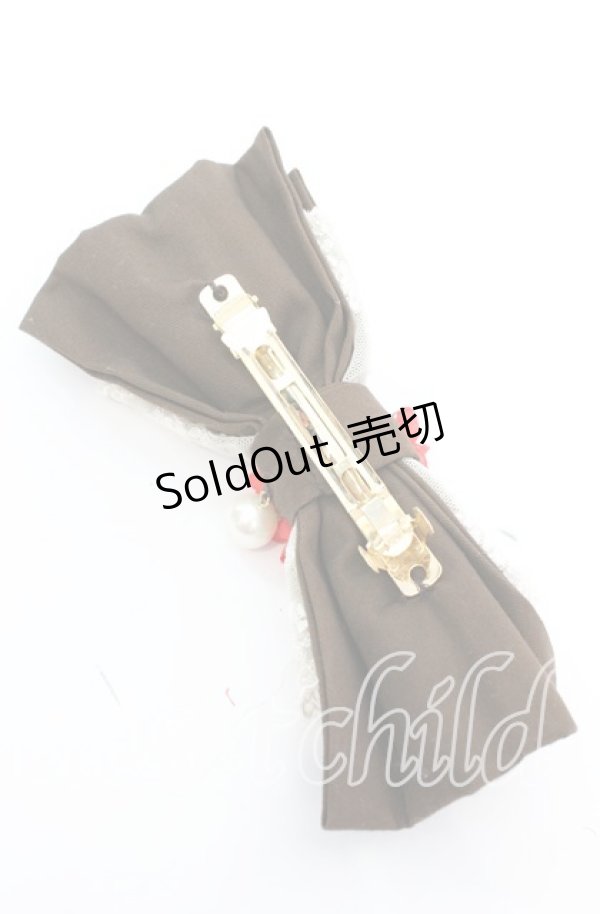 画像2: 【SALE】Amavel / 花付リボンバレッタ  ブラウン O-25-11-08-1020-CA-AC-IG-ZT168-F001 (2)