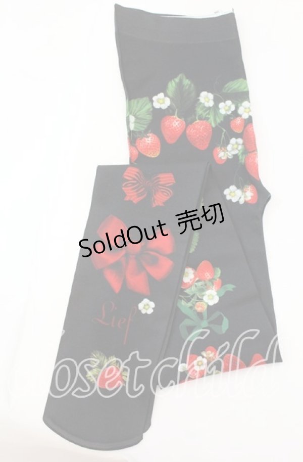 画像2: LIEF / Strawberry Ribbon Series Tights タイツ  クロ O-25-11-08-1022-LO-ZA-IG-ZT (2)