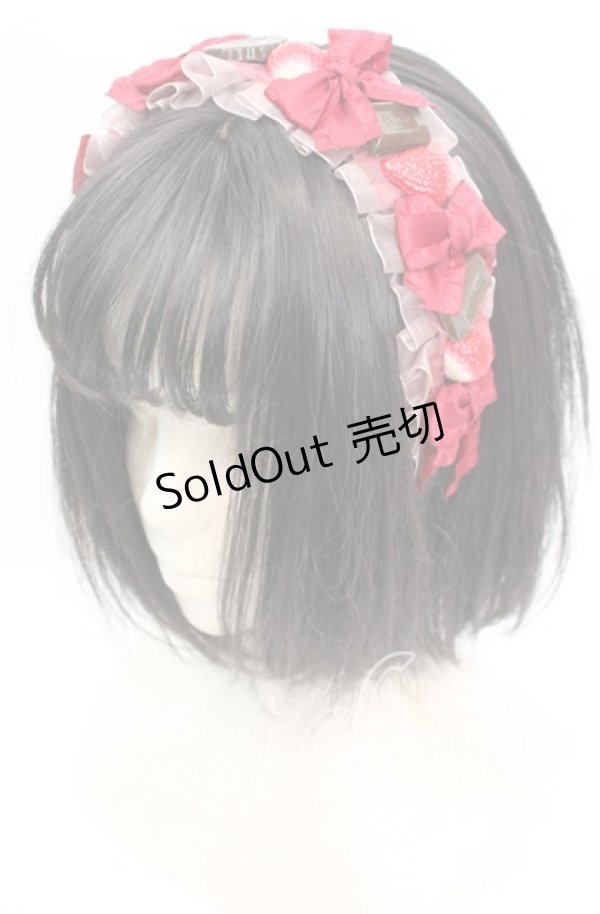 画像1: A drop / イチゴチョコカチューシャ  ワイン系 O-25-11-08-1026-LO-AC-OW-OS (1)