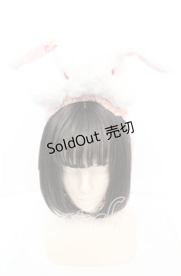 画像2: 牧場仕立て / うさぎヘッドドレス  しろうさぎ O-25-11-08-1028-LO-SH-OW-OS (2)
