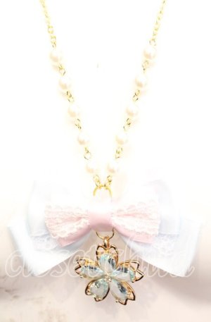 画像: Amalia / さくらモチーフネックレス  サックス O-25-11-08-1030-LO-AC-OW-ZT1114A