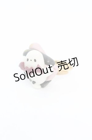 画像: MERCI MEL / おばけマシュマロリング  シロ×ピンク O-25-11-08-1041-LO-AC-OW-OS