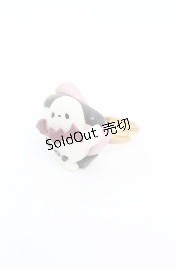 画像1: MERCI MEL / おばけマシュマロリング  シロ×ピンク O-25-11-08-1041-LO-AC-OW-OS (1)