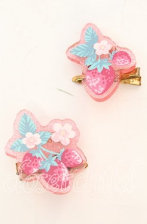 画像: へきせんはうす / いちごクリップ＆ブローチ  ピンク O-25-11-08-1046-LO-AC-OW-ZT1114A