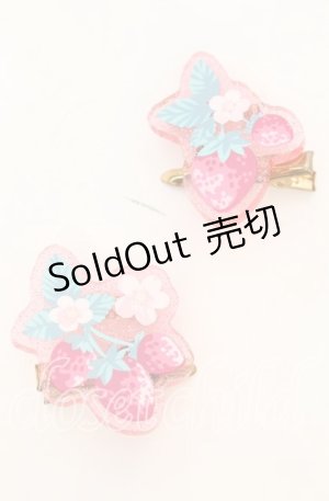 画像: へきせんはうす / いちごクリップ＆ブローチ  ピンク O-25-11-08-1046-LO-AC-OW-ZT422-F001